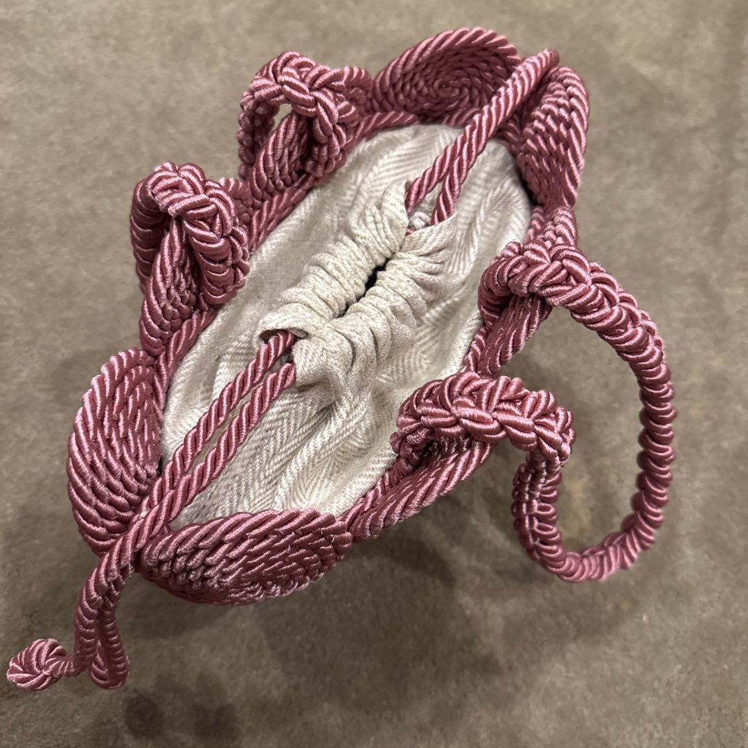 MEHRY MU ロープ編みハンドバッグ　ピンク