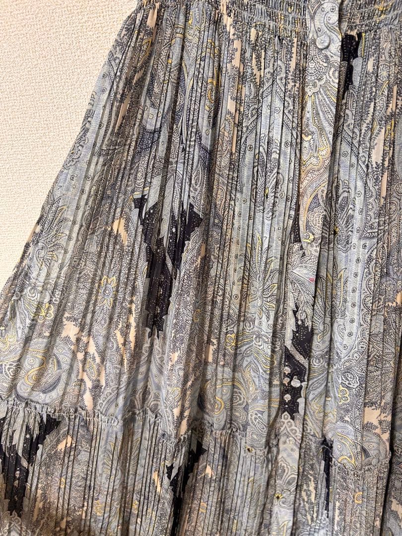 花柄プリーツワンピース 38サイズ