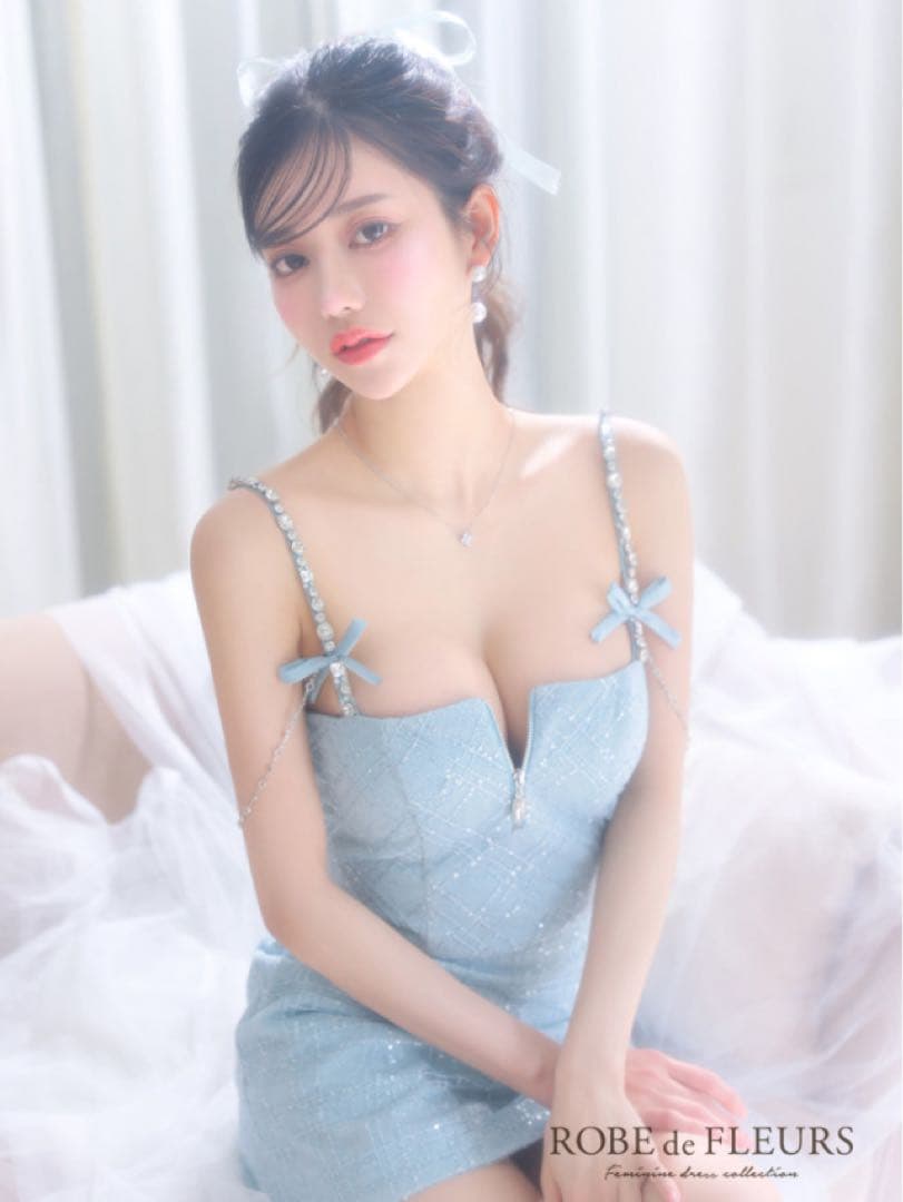 ROBE de FLEURS スパンコールレースセットアップキャミキャバドレス