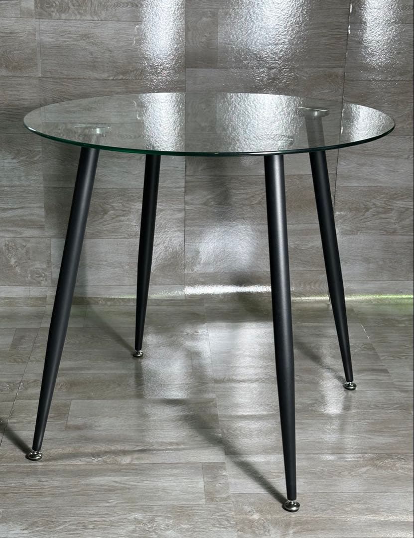 丸テーブル オシャレ 強化ガラス テーブル ラクラク組立 テーブル 新品
