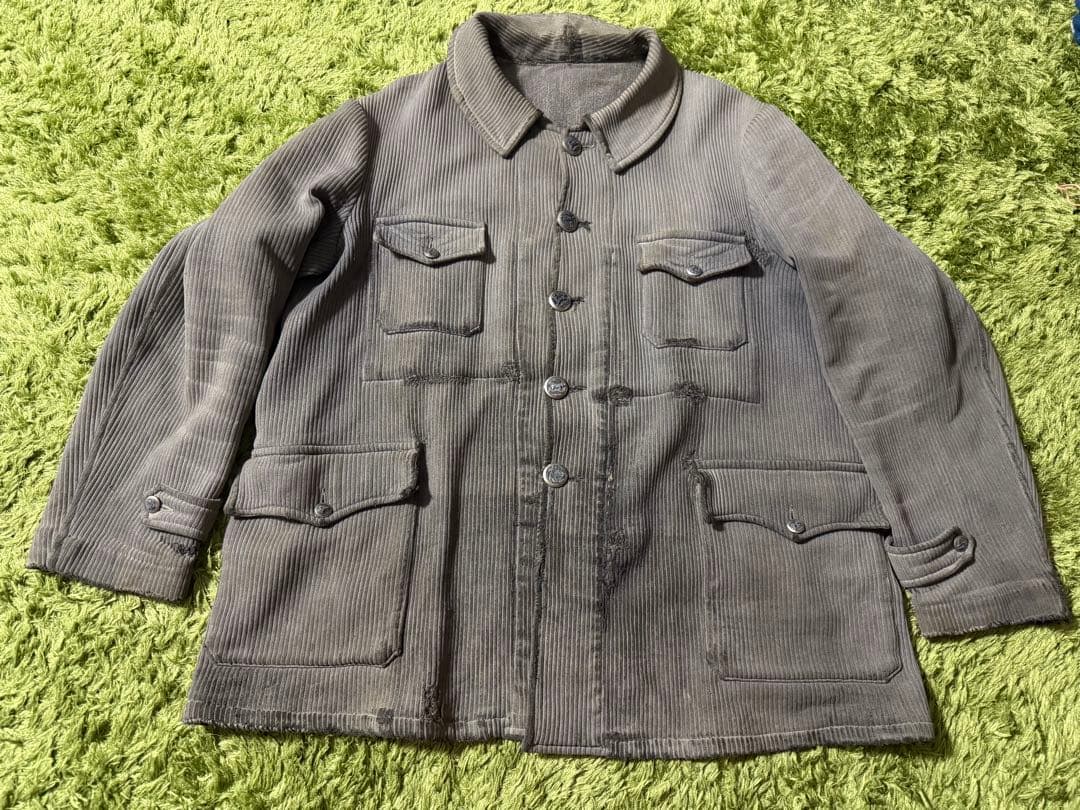 40s フレンチ ビンテージ　コットンピケ ハンティングジャケット フランス