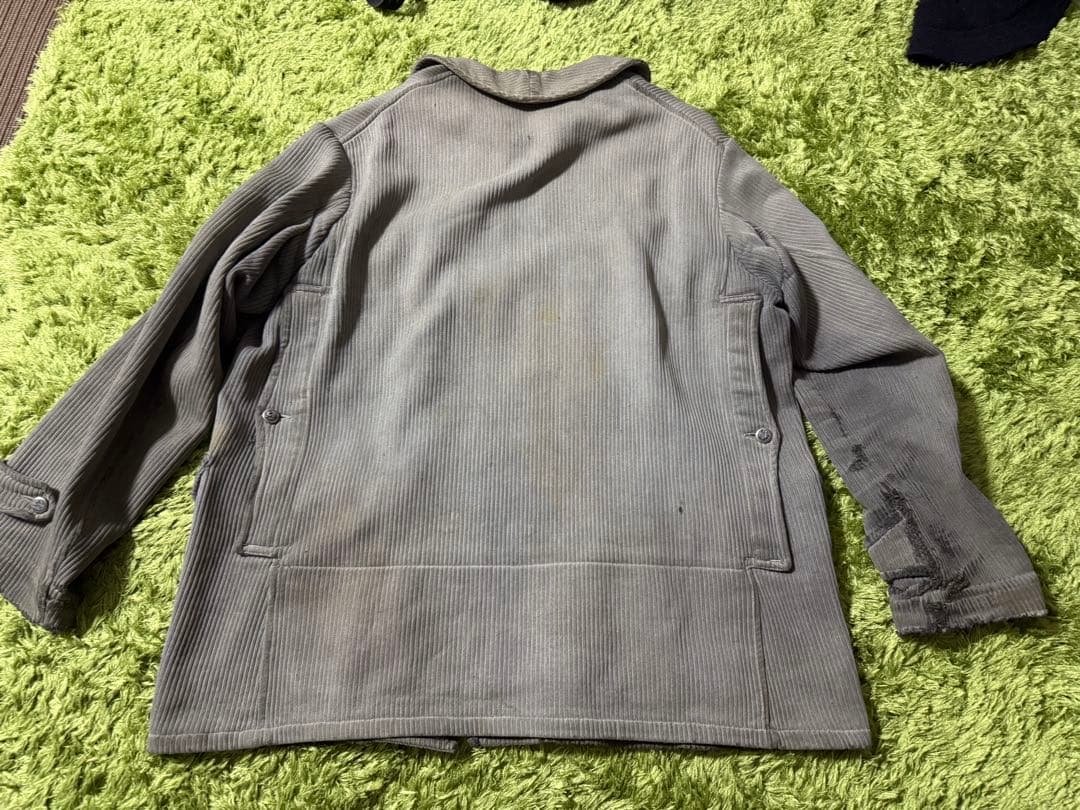 40s フレンチ ビンテージ　コットンピケ ハンティングジャケット フランス
