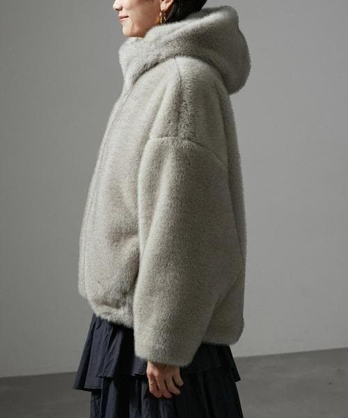 SALON ジャケット adam et rope'グラデーションファーブルゾン