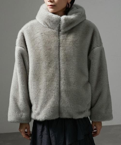 SALON ジャケット adam et rope'グラデーションファーブルゾン