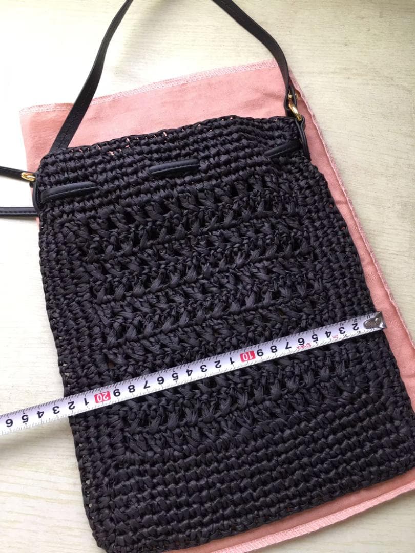 編みバッグハンドバッグ　❧早い者勝ち❧ラフィアベージュ黒