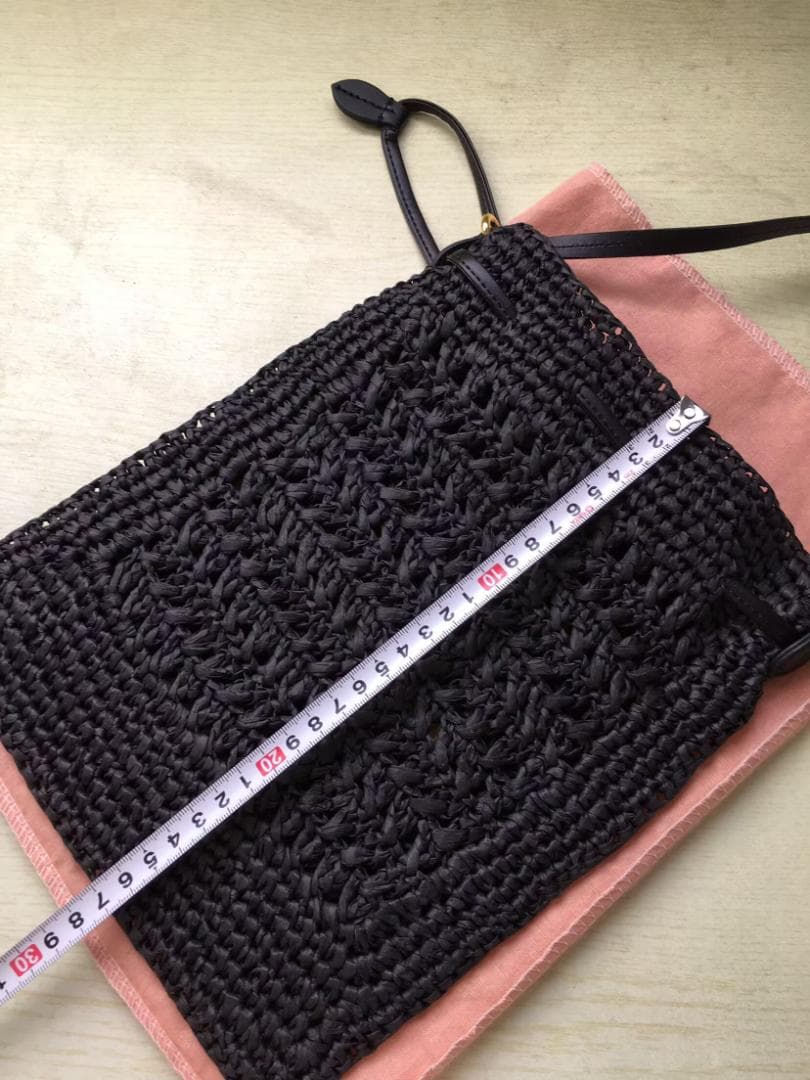 編みバッグハンドバッグ　❧早い者勝ち❧ラフィアベージュ黒