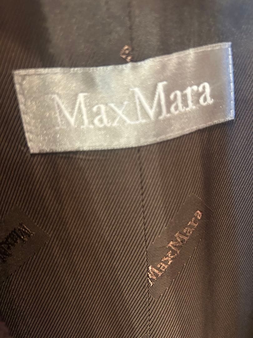 マックスマーラ　ブラウン ロングコート　 フーティッド