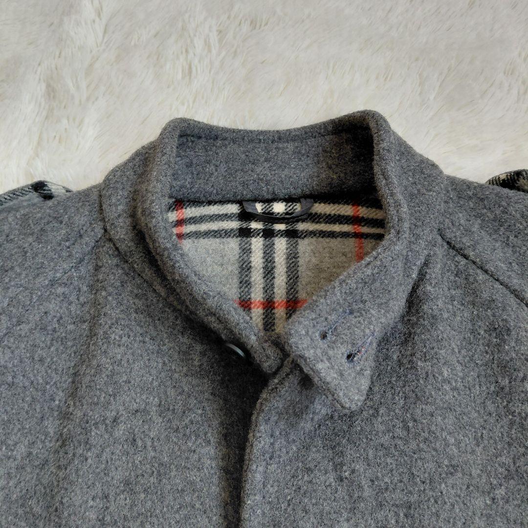 BURBERRY　ウールコート　ノバチェック　グレー　ホースロゴ　メンズ