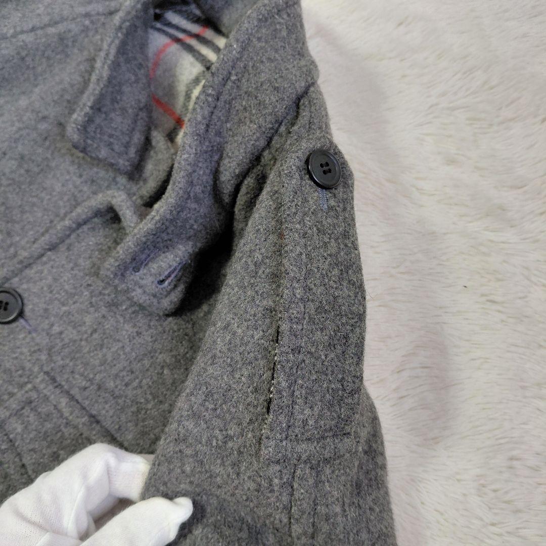 BURBERRY　ウールコート　ノバチェック　グレー　ホースロゴ　メンズ