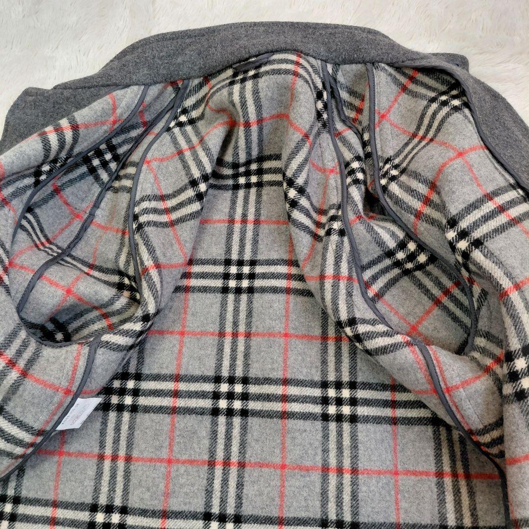 BURBERRY　ウールコート　ノバチェック　グレー　ホースロゴ　メンズ