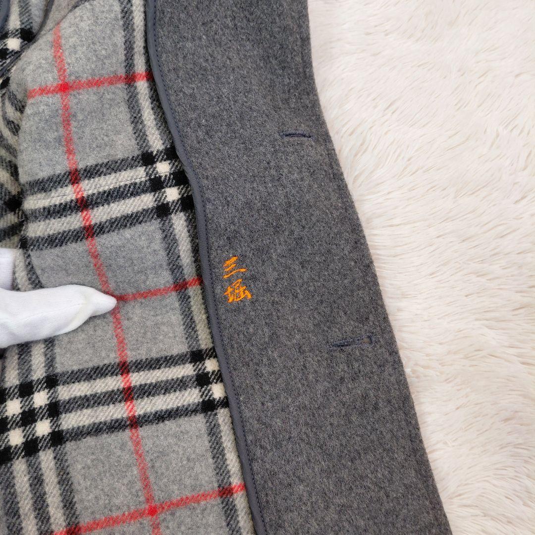 BURBERRY　ウールコート　ノバチェック　グレー　ホースロゴ　メンズ