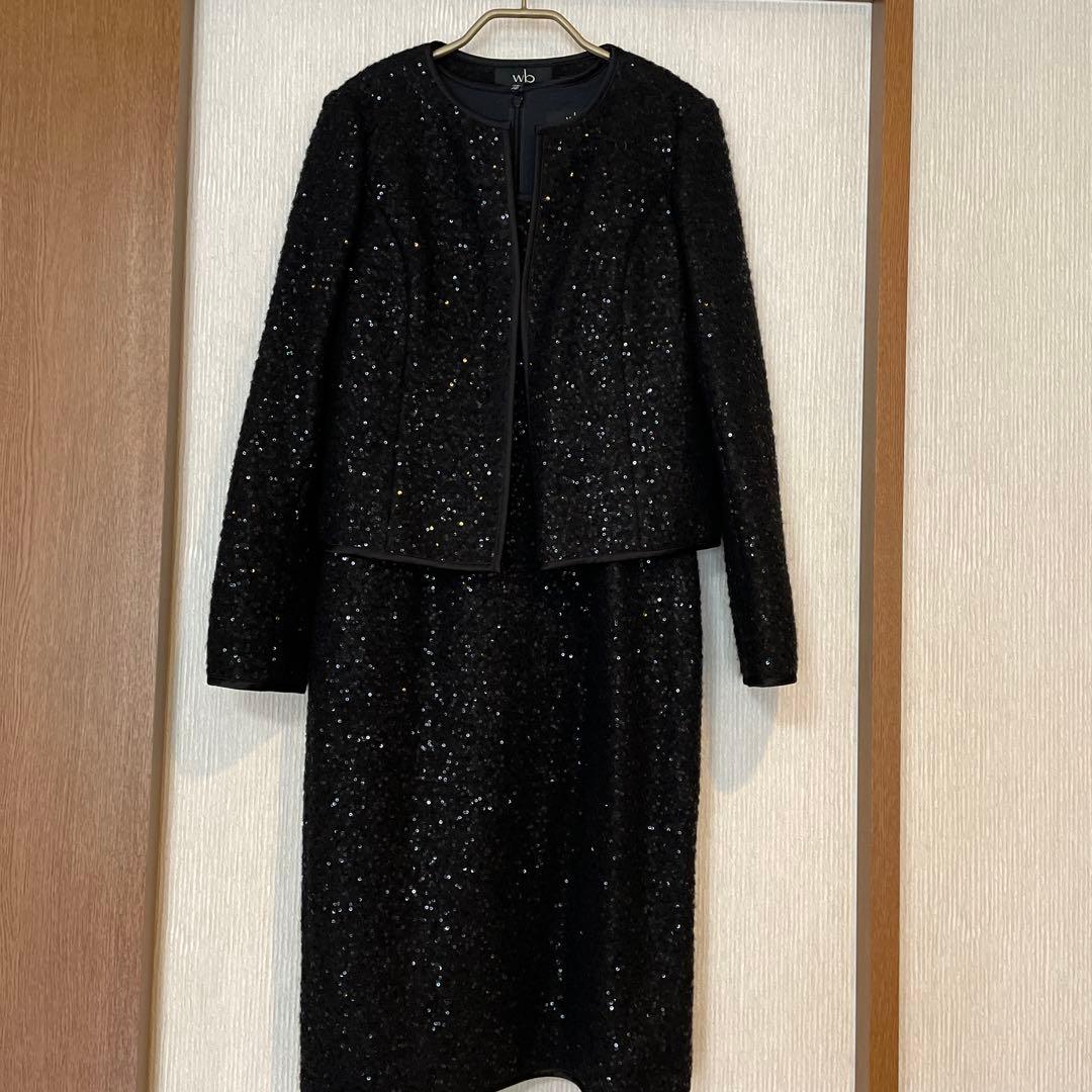 Wb スパンコールが素敵なフォーマルワンピースとジャケット　40