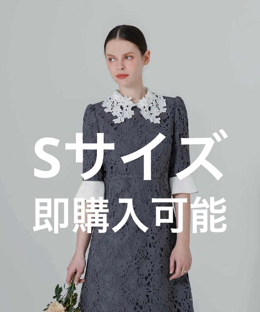 【Sサイズ】Leja 花柄レースカラースパンコールAラインワンピース