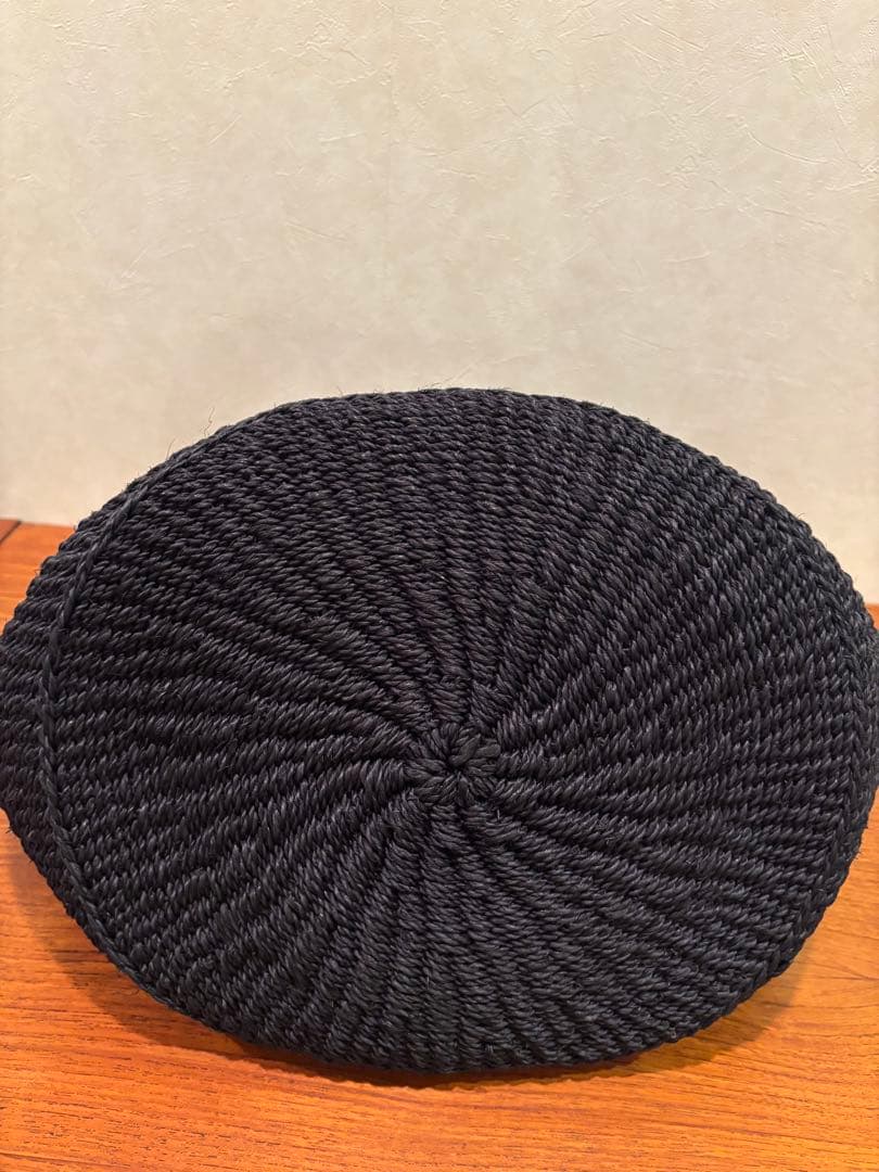 Backet Buggage かごバッグ　アバカ素材/牛革　ブラック