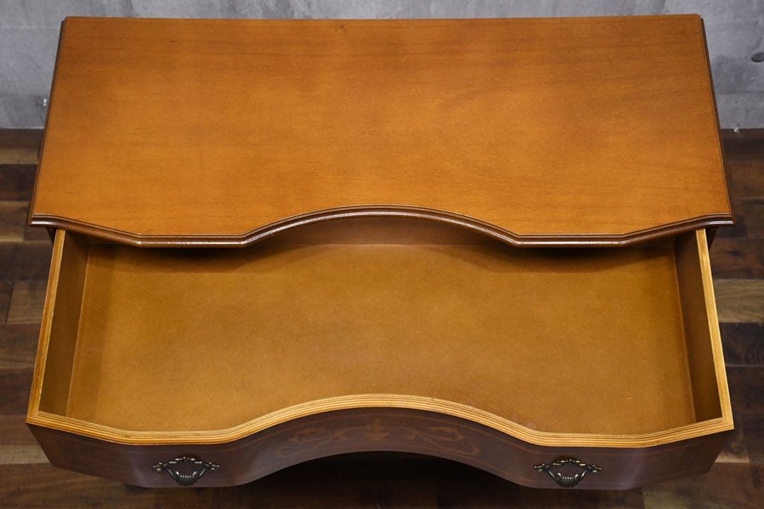 EAC72 イタリア製 象嵌細工 サイドチェスト 猫脚 彫刻 クラシック 3段