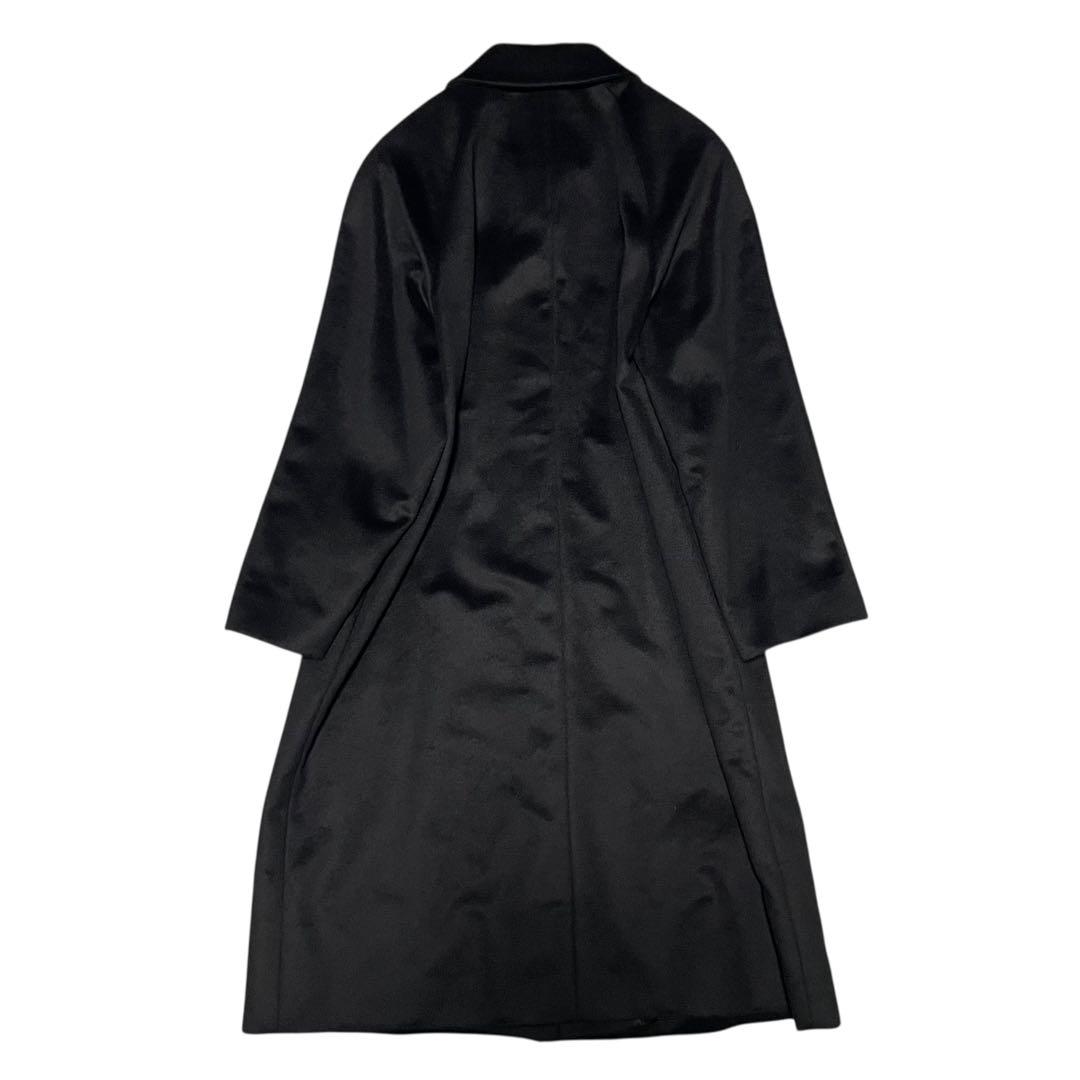 【カシミヤ100%×極美品】マキシ丈ロングチェスターコート 日本製 ブラックM