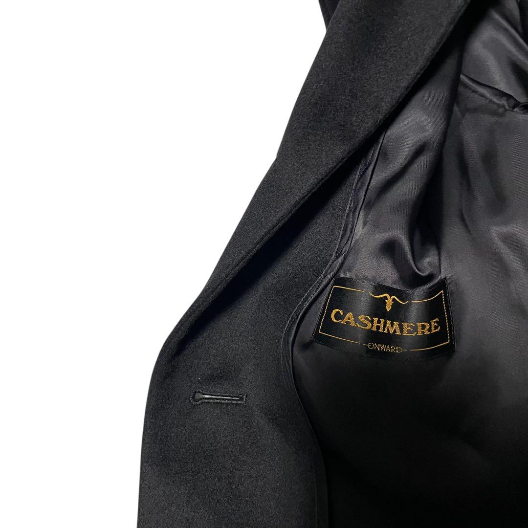 【カシミヤ100%×極美品】マキシ丈ロングチェスターコート 日本製 ブラックM