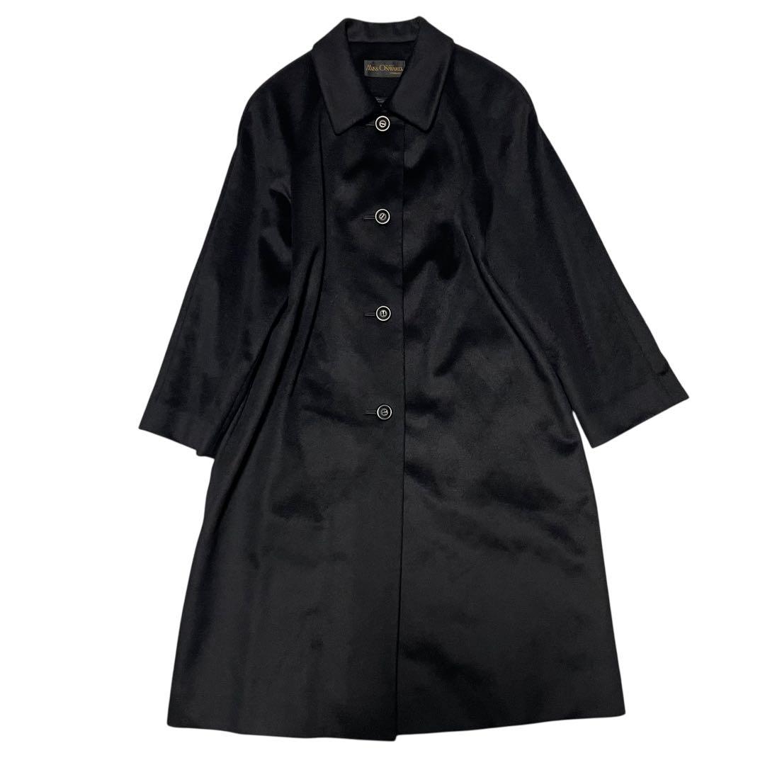 【カシミヤ100%×極美品】マキシ丈ロングチェスターコート 日本製 ブラックM