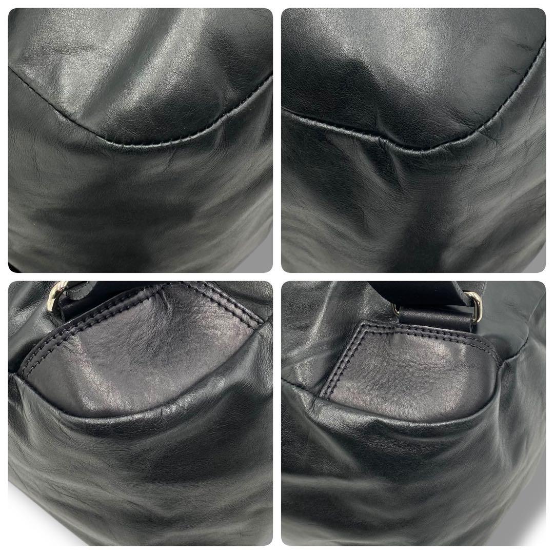 美品 m0851 ANILINE FOLDED CORNER リュック バッグ