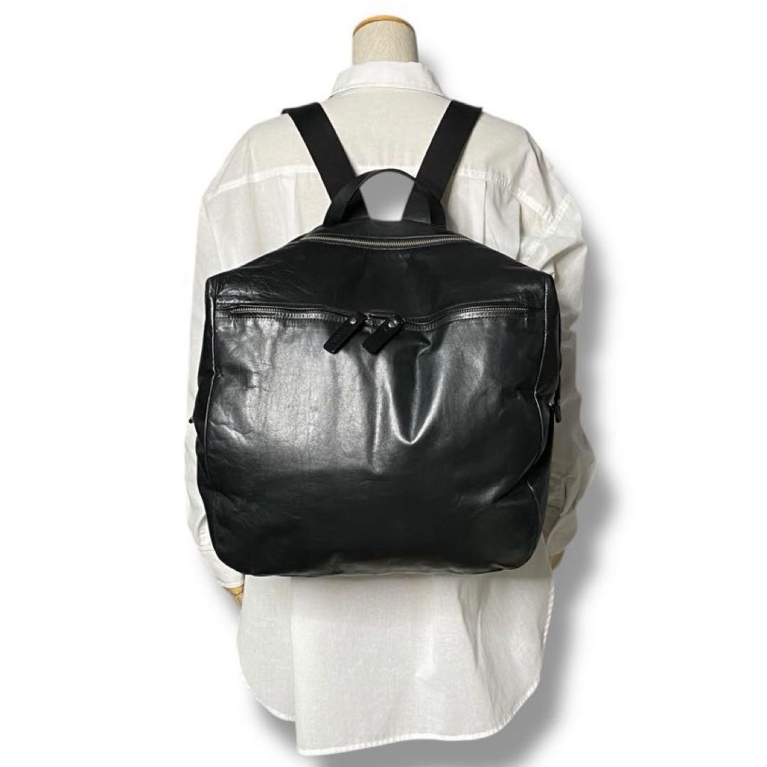 美品 m0851 ANILINE FOLDED CORNER リュック バッグ