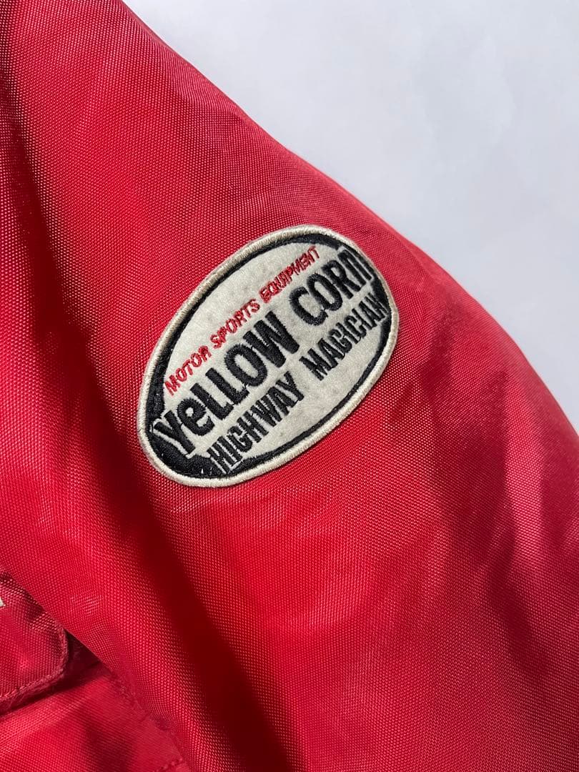 イエローコーン ナイロン シングルライダース ジャケット 赤 大きいサイズ LL
