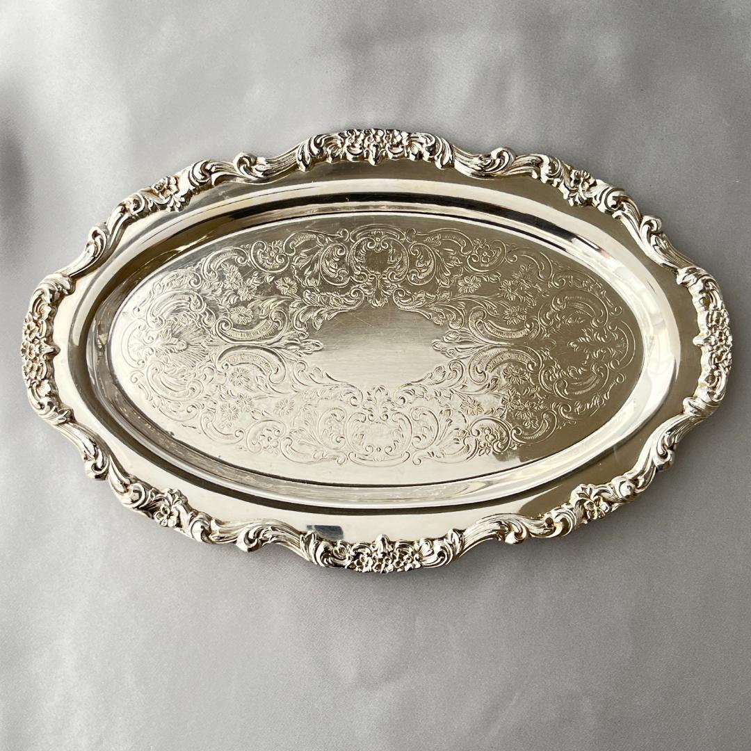 【Poole】カクテルトレー / カードトレー 28cm【シルバープレート】