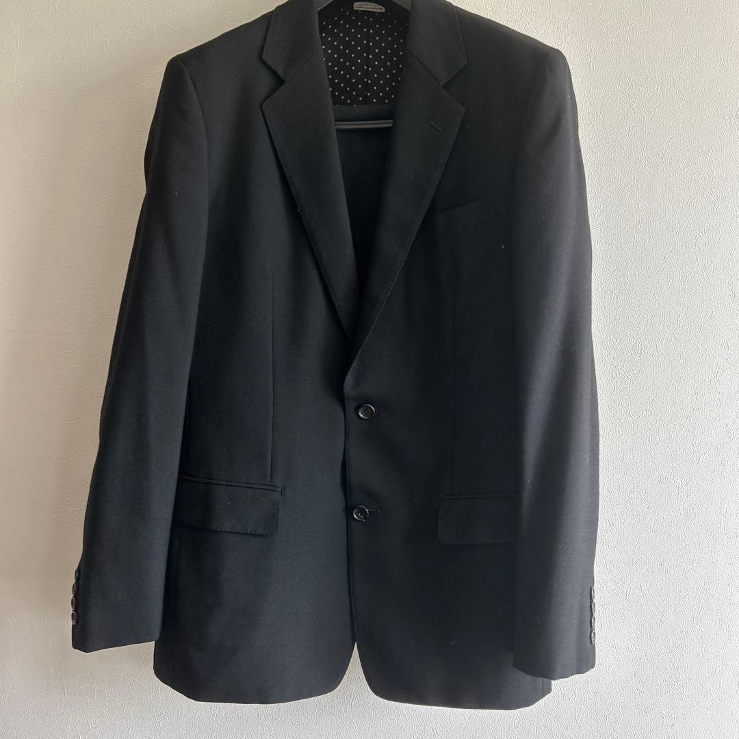 ブラック シングルブレスト スーツジャケット