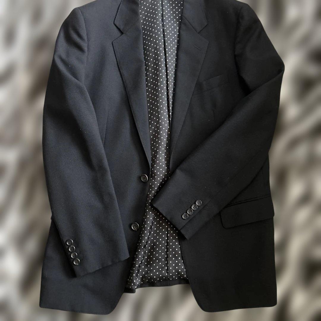 ブラック シングルブレスト スーツジャケット