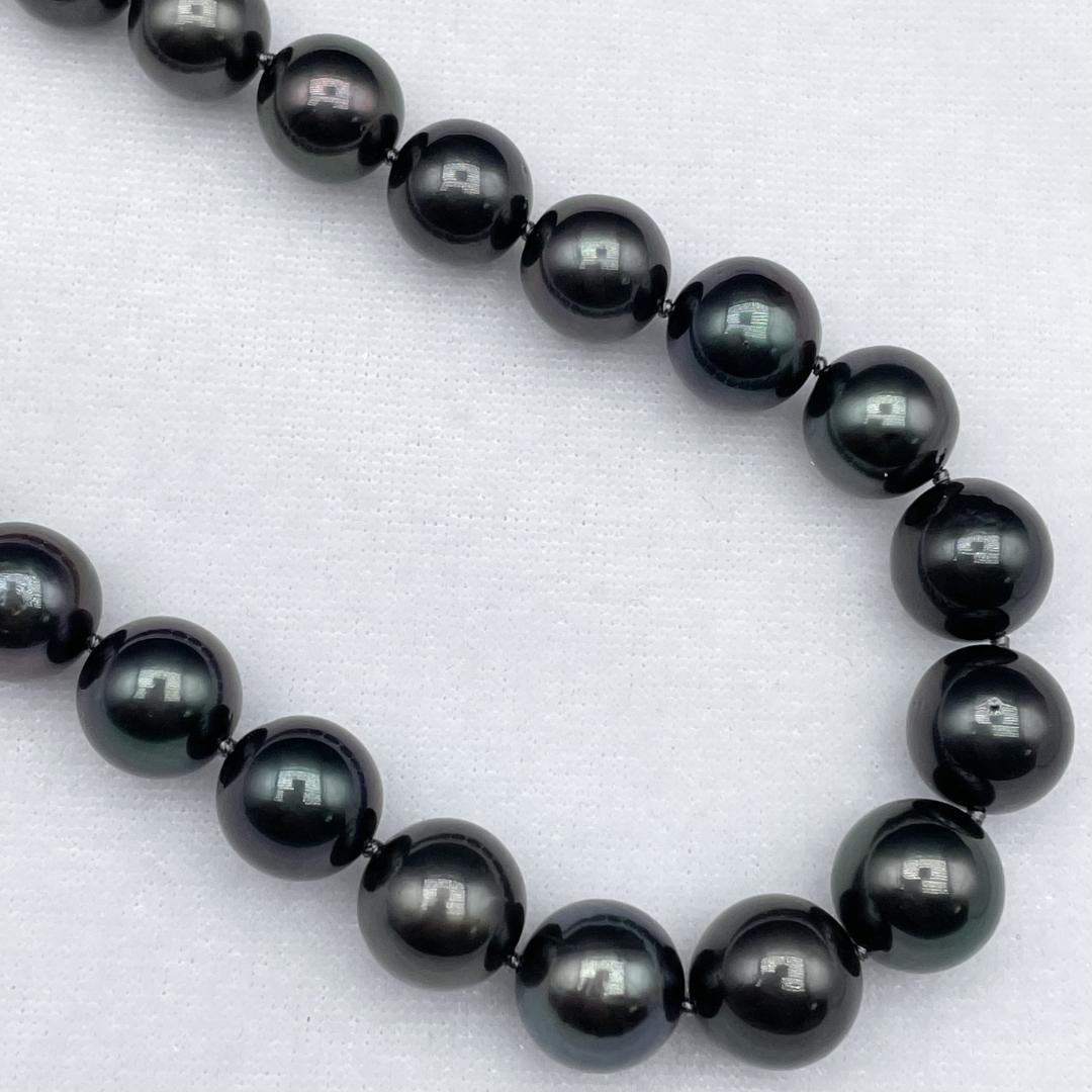 TASAKI 現行 黒蝶真珠 約8mm-11mm ネックレス Silver