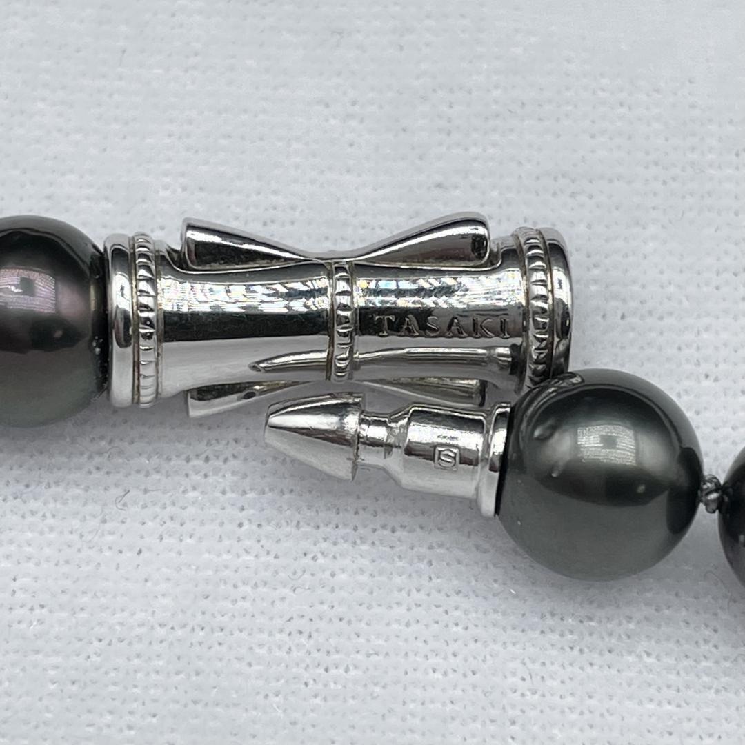 TASAKI 現行 黒蝶真珠 約8mm-11mm ネックレス Silver