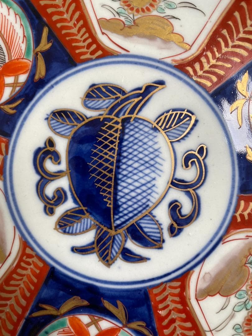 古伊万里　赤絵花図 七寸皿 五客（21.8cm）中皿 大皿 アンティーク