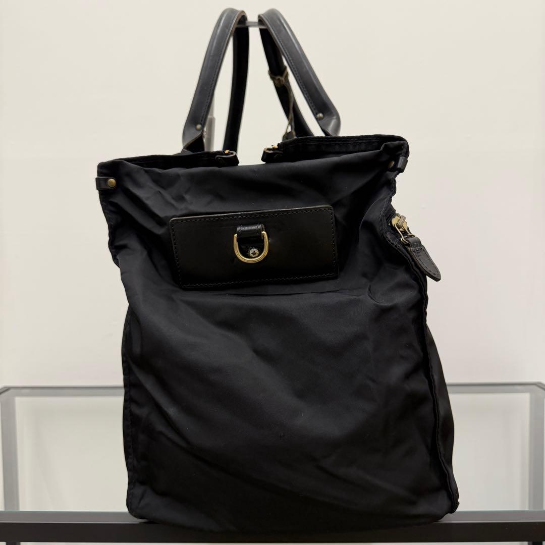 か*ち様 【美品】 フェリージ ボストンバッグ ナイロン ブラック Felisi