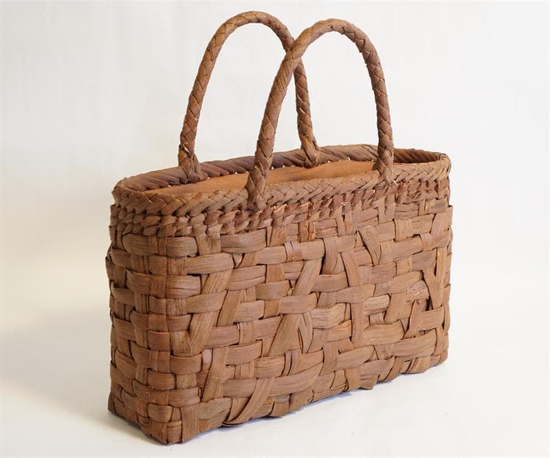 乱れ編み 山葡萄 かご　籠 バッグ 一番皮 中布と内ポケット付き かごバッグ