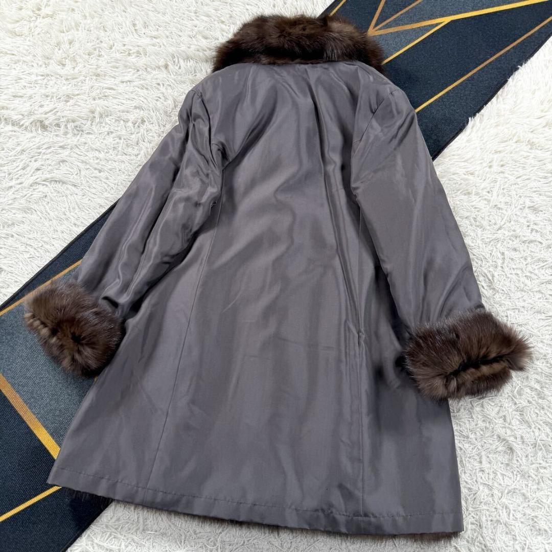 KB fur ロシアンセーブル リバーシブル コート ロング XL AA025