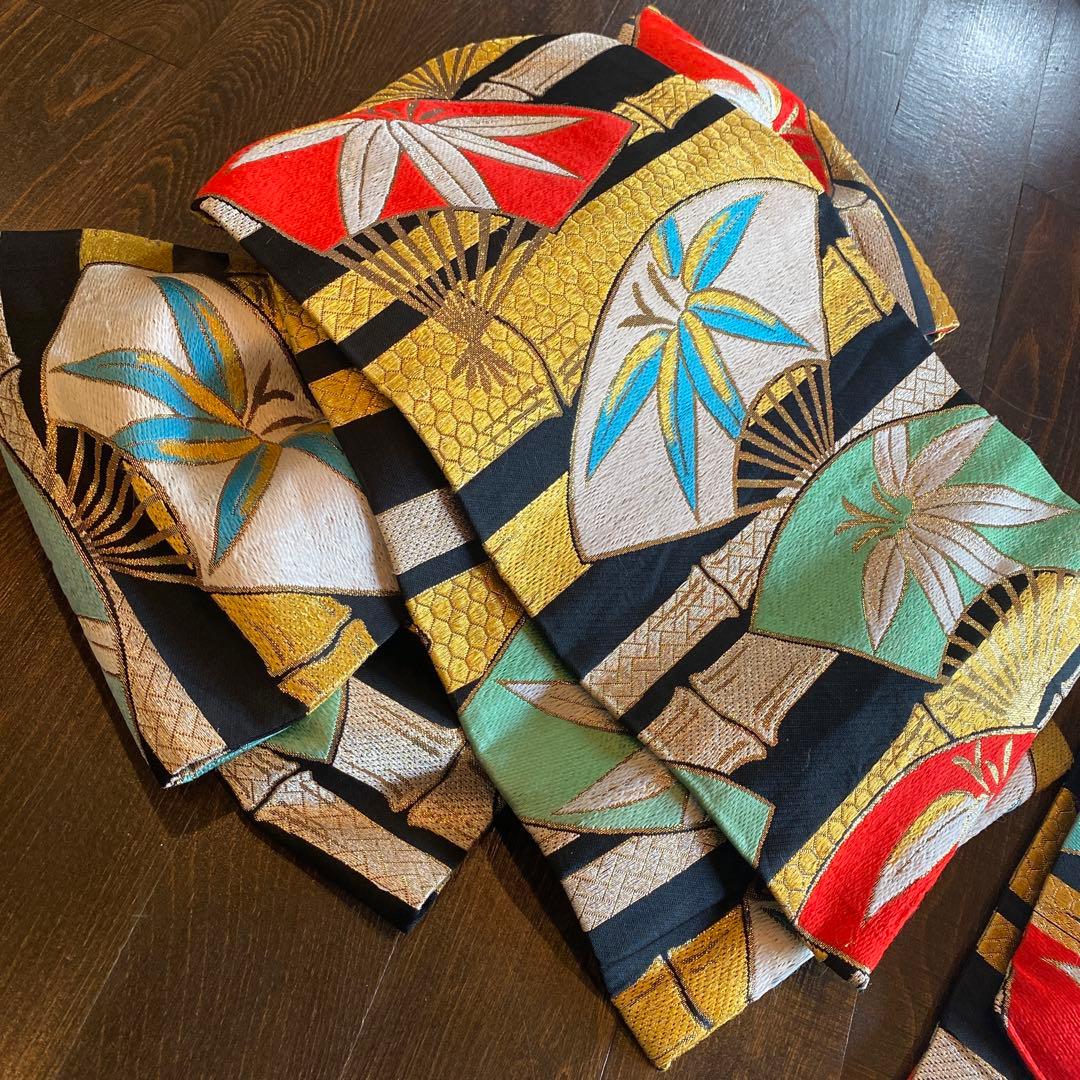 専用ハンドメイド だらり帯 七五三 作り帯 五歳〜七歳 アンティーク 扇子 竹