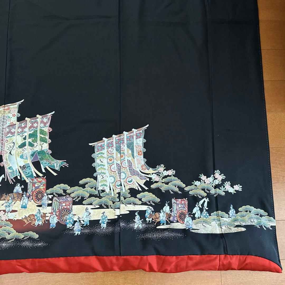 裾引き腰下 正絹 黒留袖 ハンドメイド
