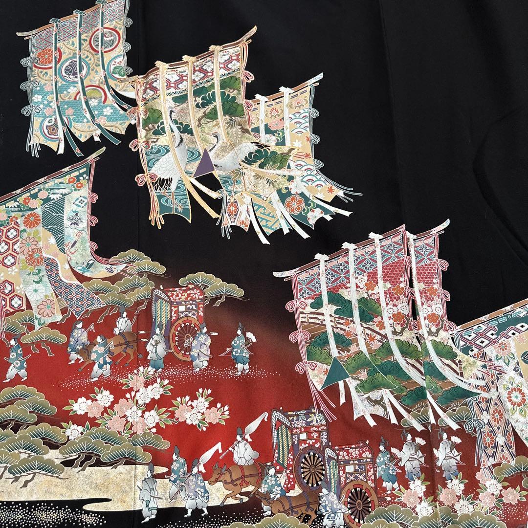 裾引き腰下 正絹 黒留袖 ハンドメイド