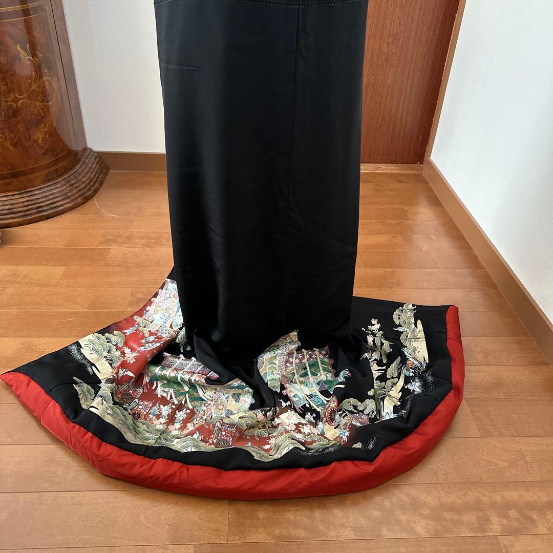 裾引き腰下 正絹 黒留袖 ハンドメイド