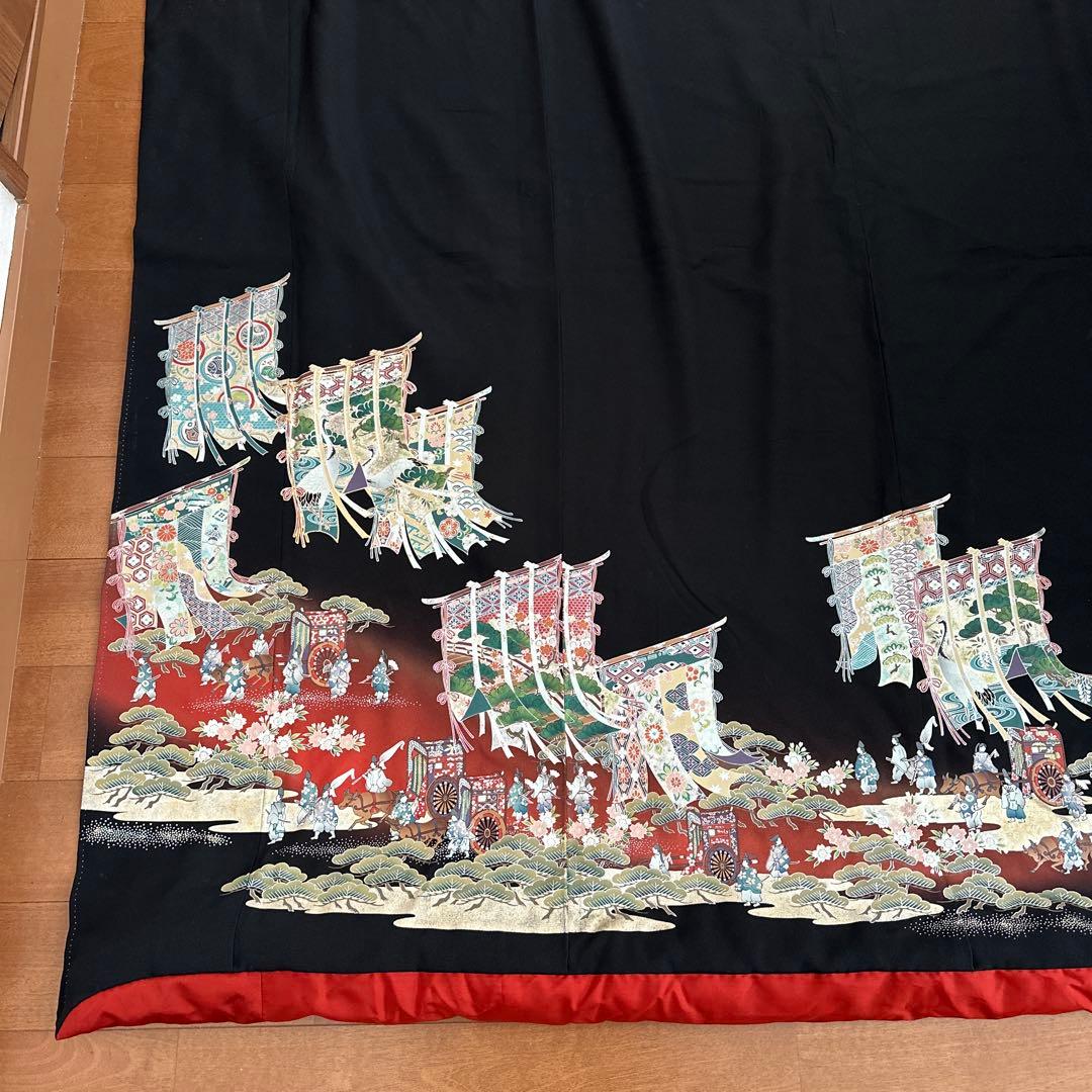 裾引き腰下 正絹 黒留袖 ハンドメイド