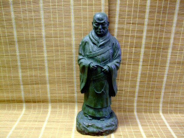 「 角田蘇風 」作　親鸞聖人像　石膏像　60ｃｍ　仏像　オブジェ　彫刻