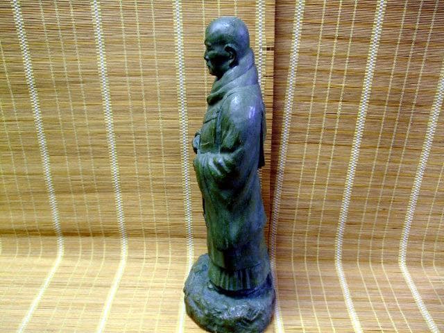「 角田蘇風 」作　親鸞聖人像　石膏像　60ｃｍ　仏像　オブジェ　彫刻