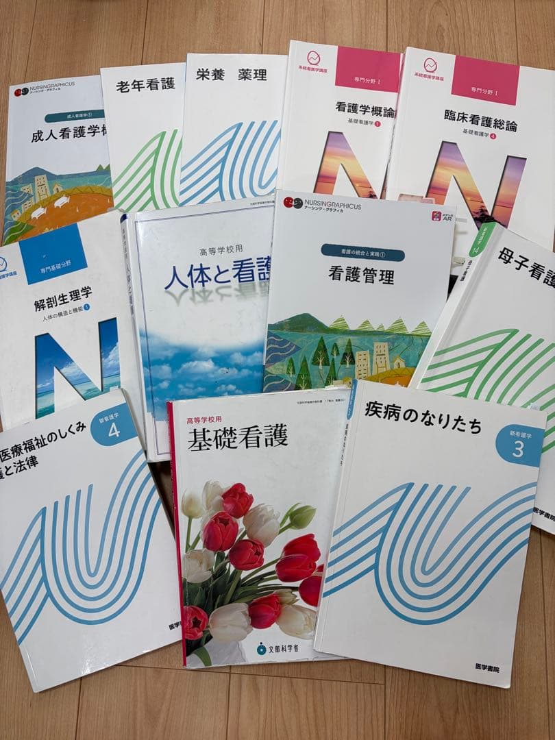 看護 学生 教科書 12冊 まとめ売り セット (まとめノート付き)