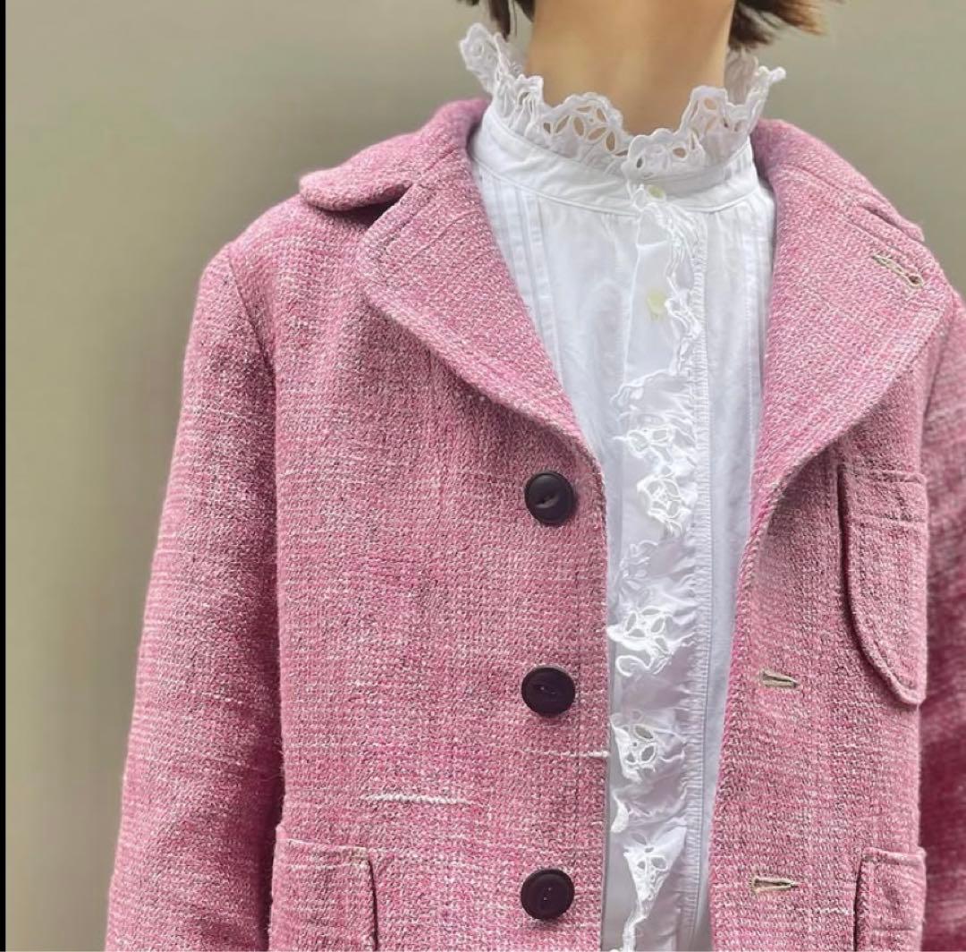 45R 綿麻ツイードのアニーチロルジャケット