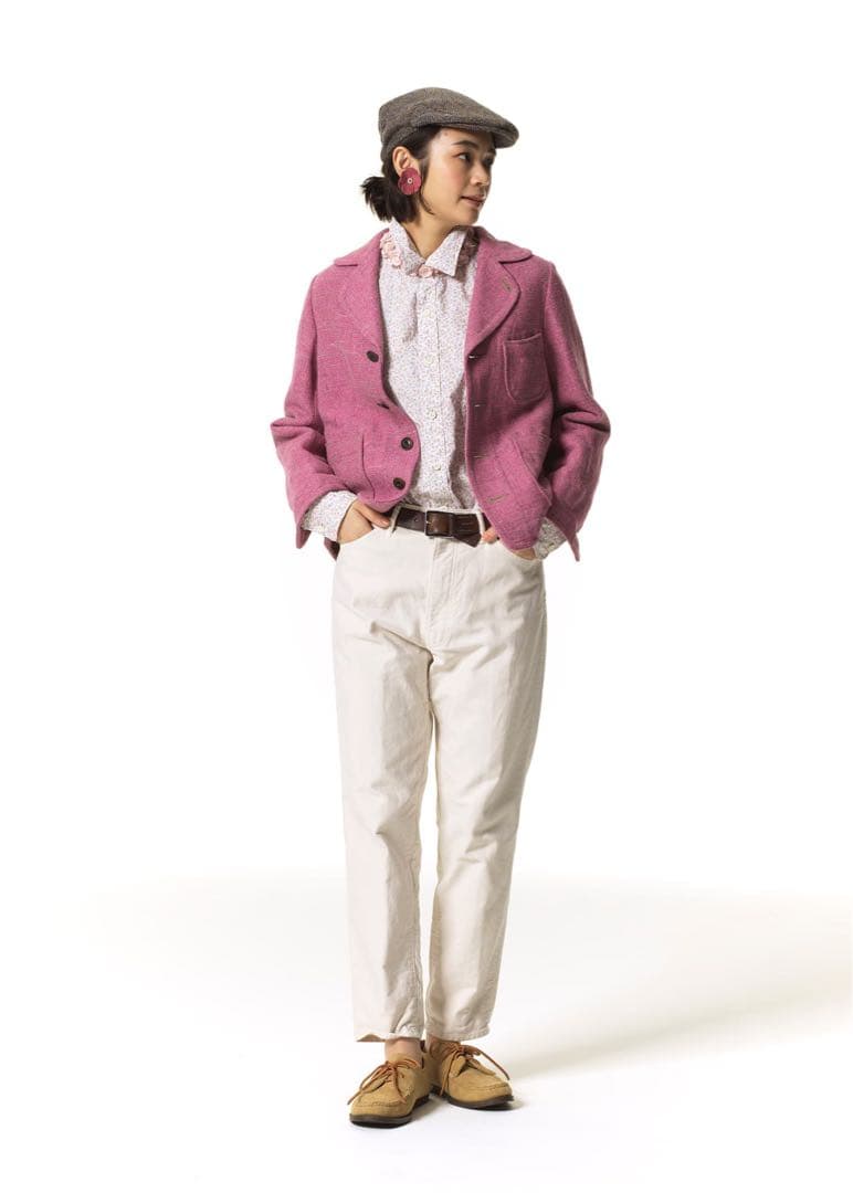 45R 綿麻ツイードのアニーチロルジャケット