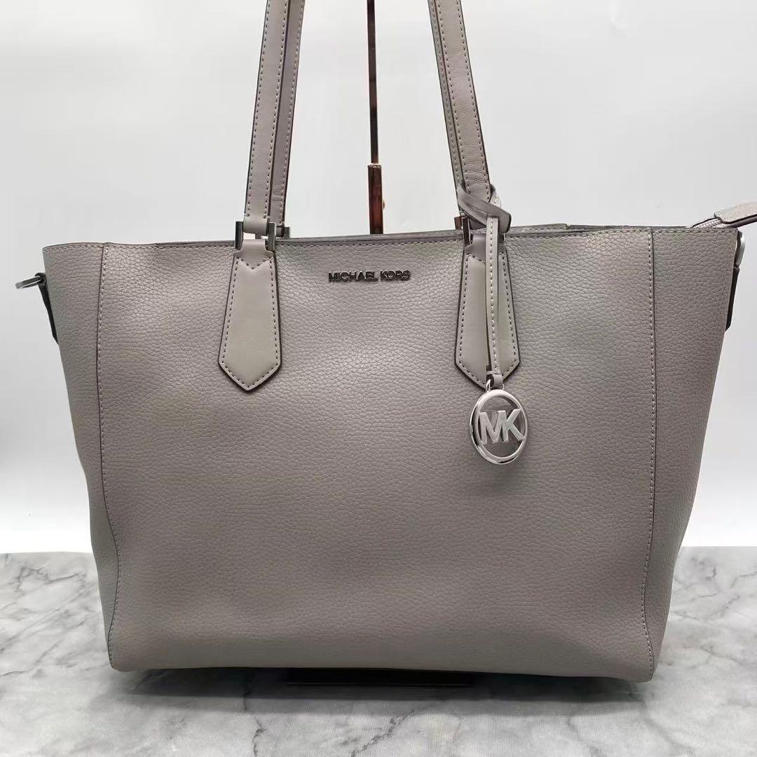 未使用級　マイケルコース　トートバッグ　レザー　グレー