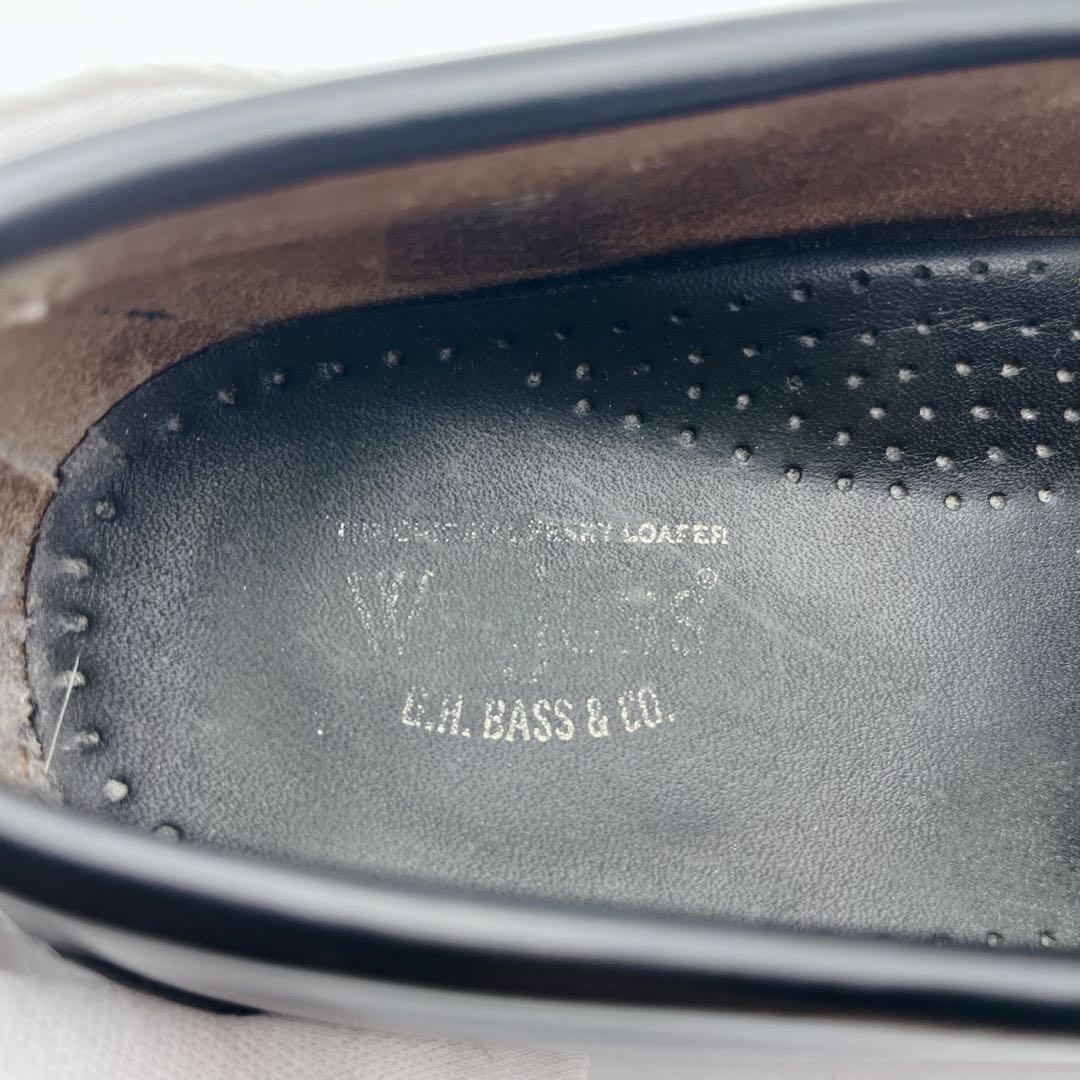 アッパー美品✨ジーエイチバス ローガン ペニーローファー ガラスレザー 黒 9