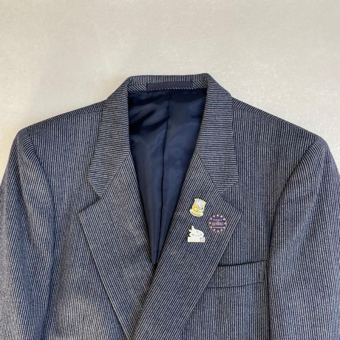 90s セットアップ ダブルスーツ ネイビーストライプ 成人式 ヒッコリー