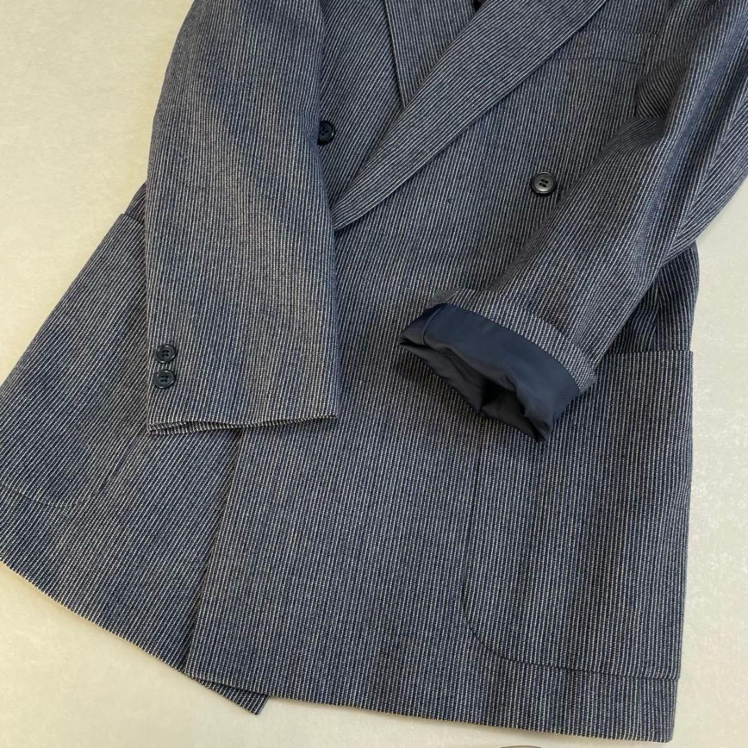 90s セットアップ ダブルスーツ ネイビーストライプ 成人式 ヒッコリー