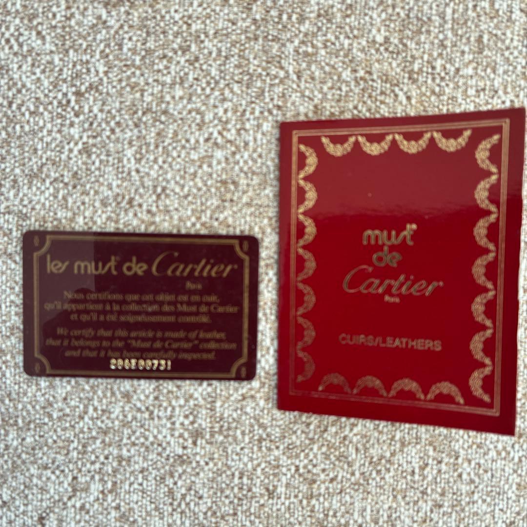 カルティエ　マストカーフレザーセカンドクラッチバッグ