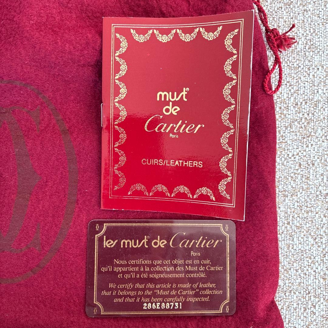 カルティエ　マストカーフレザーセカンドクラッチバッグ
